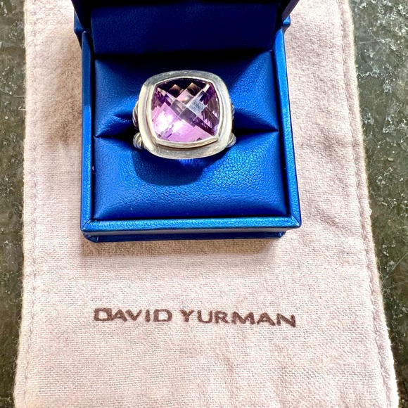David Yurman 14mm Amethyst Albion 925 Silver Ring SIZE 6 - Picture 7 of 7